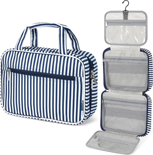 Miniatura 15 de PAVILIA Neceser Colgante Bolsa de Viaje para Mujeres y Hombres, Organizador de Cosméticos Plegable, Bolsa de Maquillaje Resistente al Agua