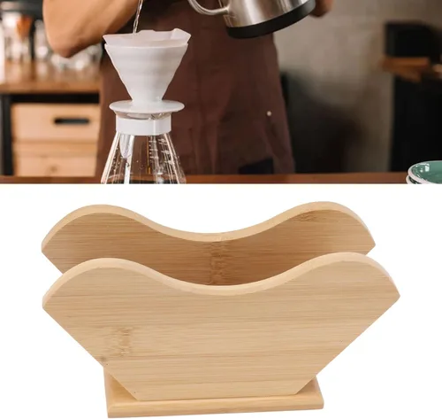 Miniatura 2 de Soporte de filtro de café de madera, caja de filtro de café, soporte de almacenamiento de papel de café, soporte para filtro de café y filtros