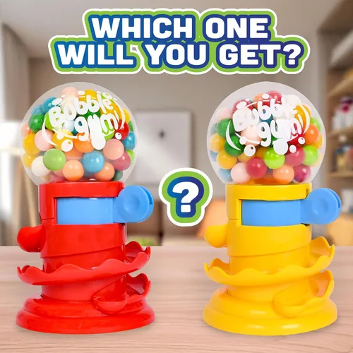 Miniatura 6 de Máquina de chicles Toymendous para niños con chicles - Dispensador de mini dulces de goma de mascar Alhóndiga para niños - Reciba colores rojo