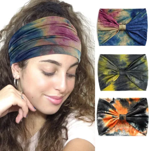 Miniatura 87 de K-Elewon Paquete de 3 diademas elásticas anchas para mujer, bandas para el cabello para yoga, deportes