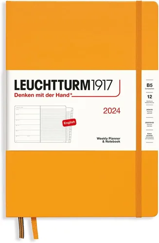 Miniatura 7 de LEUCHTTURM1917 - Agenda semanal y cuaderno 2024 con folleto adicional, tapa dura, composición (B5), verde (1 de enero - 31 de diciembre de 2024)