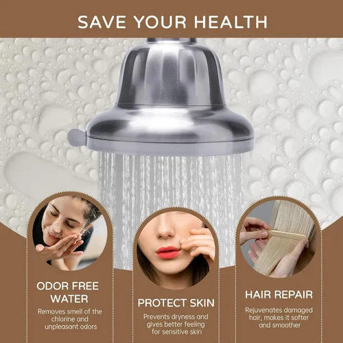 Miniatura 6 de Cabezal de ducha filtrado, filtro de cabezal de ducha para agua dura, cabezal de ducha desmontable para sustancias nocivas de agua dura, mejora