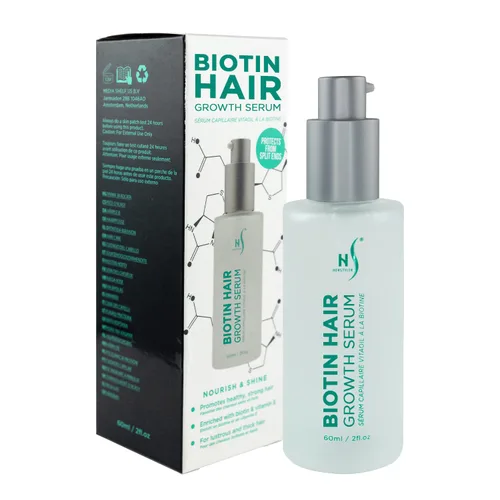 Herstyler Biotin - Suero para el crecimiento del cabello para la caída del cabello, también contiene aceite de argán, 2 onzas líquidas, paquete de 1