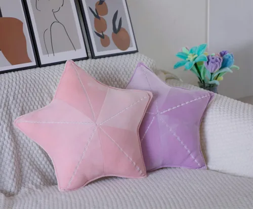 Miniatura 5 de Almohada de suelo de concha de estrella de mar para sofá, almohada de lectura para automóvil (rosa claro, 19.6 pulgadas)