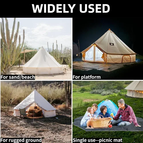 Miniatura 6 de DANCHEL OUTDOOR B5PRO/B2/B2A Campana Huella de la tienda de campaña, 3/4/5/19.7 ft impermeable lona redonda hoja de tierra para lona yurta tienda