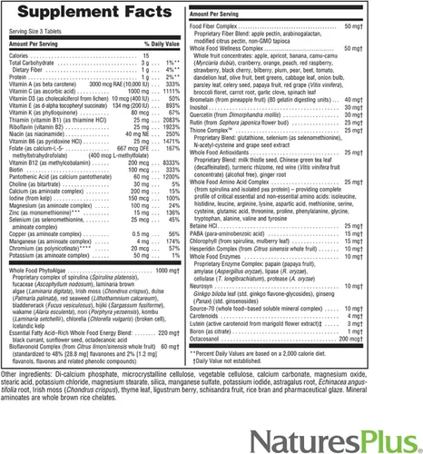 Miniatura 5 de NaturesPlus Ultra Source of Life Multivitamínico sin hierro - 180 tabletas - Apoya la salud inmunológica, la energía y el bienestar general