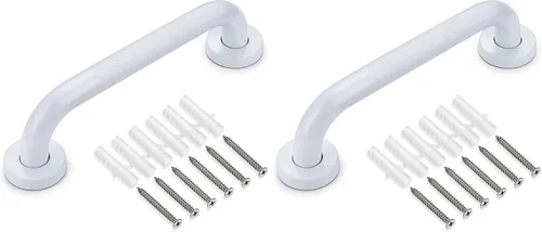 Miniatura 8 de Sumnacon Barra de agarre antideslizante de 12 pulgadas, mango de ducha resistente de acero inoxidable con tornillos, barra de ducha de seguridad