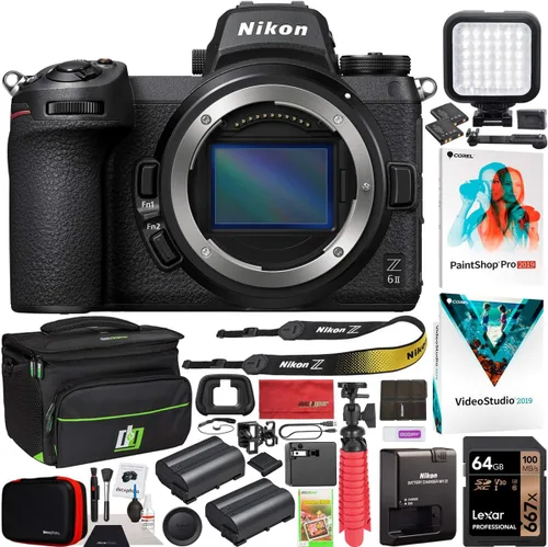 Miniatura 11 de Cuerpo de cámara sin espejo Nikon Z6II + Kit de lente NIKKOR Z 24-70mm f/4 S 1663 Formato FX de fotograma completo 4K UHD con maletín de viaje Deco