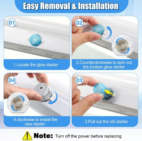 Miniatura 5 de Saillong Paquete de 4 arrancadores fluorescentes con carcasa de aluminio mejorada con lámparas fluorescentes de precalentamiento de 4-40 W, tubo