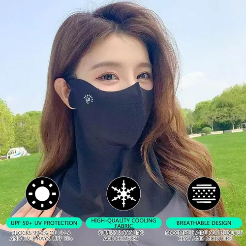 Miniatura 4 de Summer Cooling Neck Gaiter Face Mask for Women, UPF 50+ UV Protection, Breathable Ice Silk Sun Protection Mask