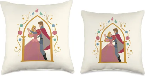 Miniatura 3 de Disney Princess Sleeping Beauty - Almohada para 65 aniversario, diseño de amor, 16 x 16 pulgadas, multicolor