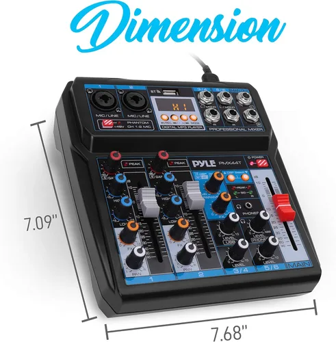 Miniatura 5 de Pyle Mezclador de audio profesional inalámbrico para DJ, 6 canales compatible con Bluetooth, controlador de DJ, mezclador de sonido con efectos DSP
