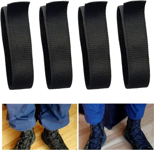 Correas negras elásticas militares para botas vaqueras, correas tácticas ajustables militares para caza, jardinería, senderismo, ciclismo, pesca,