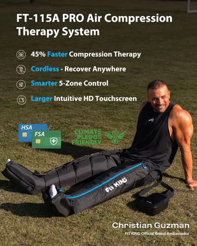 Miniatura 2 de FIT KING Botas de masaje de compresión completa para piernas mejoradas, sistema profesional de recuperación de compresión de aire para circulación
