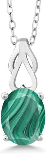 Miniatura 58 de Gem Stone King Collar de plata de ley 925 con piedra natal ovalada de 0.354 x 0.276 in Collar con colgante solitario para mujer Con cadena
