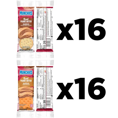 Miniatura 2 de Munchies Galletas tipo sándwich, surtido de mantequilla de maní (paquete de 4, 32 unidades)