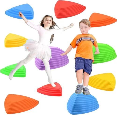 Gentle Monster Stepping Stones para niños, juego de 6/8/11 piezas para equilibrio con parte inferior antideslizante, coordinación de ejercicio y