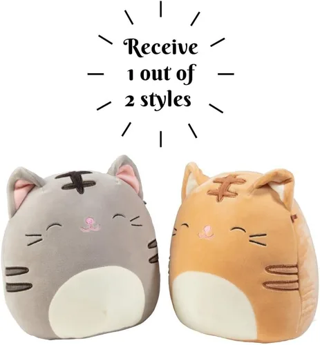 Miniatura 2 de Squishmallows - Gato de 8 pulgadas de misterio, recibe surtido de 1 peluche - Peluche oficial de Jazwares - Gato naranja o gris - Gato de peluche
