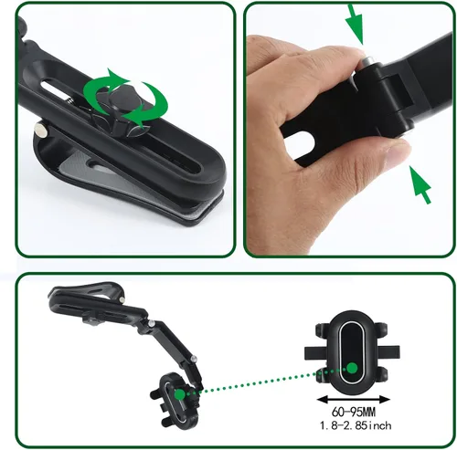 Miniatura 7 de Soporte para teléfono con visera solar, soporte para teléfono para automóvil, giratorio 360° y ajustable, compatible con todos los teléfonos