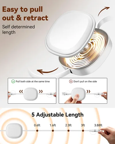 Miniatura 6 de Minlu Cable de carga retráctil de 65 W, cable de carga múltiple 5 en 1 para viajes, cable de carga USB tipo C, cable de carga rápida con USB A/C a