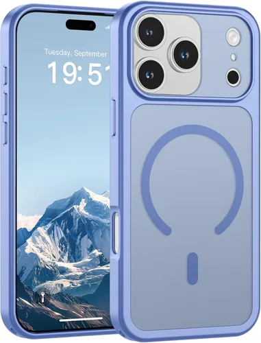 Miniatura 45 de SUPFINE Funda magnética para iPhone 11 Pro Max (compatible con MagSafe) (protección contra caídas de grado militar), delgada, translúcida mate, a