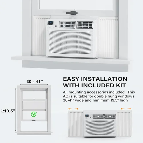 Miniatura 8 de ROVSUN - Aire acondicionado para ventana de 23200 BTU con calefacción, unidad de aire acondicionado y calentador combo con control inteligente por