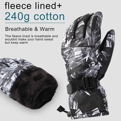 Miniatura 6 de HOIHOO Ski Gloves, Waterproof Snow Gloves -30 Winter Gloves for Cold Weather Touchscreen Snowboard Gloves Warm for Men Women