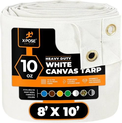Miniatura 81 de Xpose Safety Lona de Lona - Lonas de Lona Verde de 10oz Resistentes al Agua con Ojales de Latón - Lona Multiusos para Exteriores para Campamento