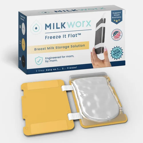 Miniatura 16 de Freeze It - Sistema de almacenamiento de leche materna plano, organizador que ahorra espacio para bolsas de almacenamiento de leche materna, Negro