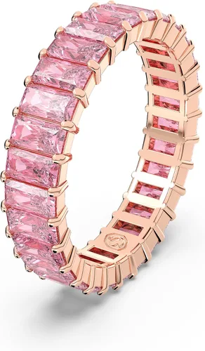 Miniatura 2 de Swarovski Colección de anillos de cristal Matrix, cristal rosa, acabado en tono oro rosa