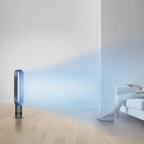 Miniatura 4 de Ventilador de torre sin aspas Dyson Cool AM07 Air Multiplier, oscilación de 70°, 10 niveles (Hierro/Azul)
