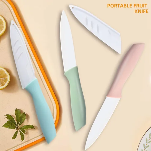 Miniatura 2 de Juego de cuchillos de chef, cuchillos de cerámica de 3 piezas, cuchillo de frutas de 4 pulgadas adecuado para la mayoría de verduras, frutas y carnes