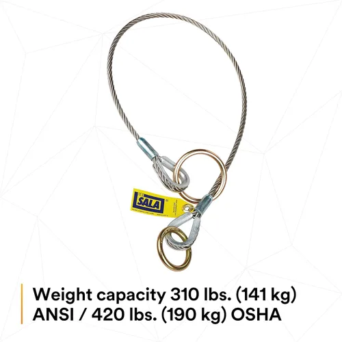Miniatura 7 de 3M DBI-SALA 5900552 - Adaptador de amarre de cable, 10 pies, pasante, plateado