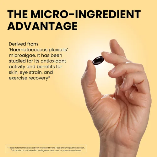 Miniatura 5 de Suplementos de astaxantina de 12 mg Cápsulas blandas veganas de astaxantina de microalgas Antioxidante para hidratación de la piel, elasticidad