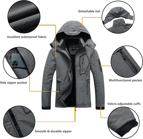 Miniatura 6 de Chaqueta de esquí impermeable para mujer con capucha