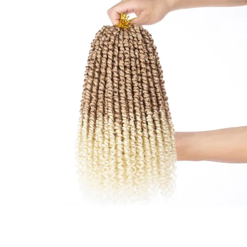 Miniatura 12 de Leeven Paquete de 8 paquetes de cabello de ganchillo pret wisted Passion Twist de 10 pulgadas, color negro natural, extensiones de cabello corto