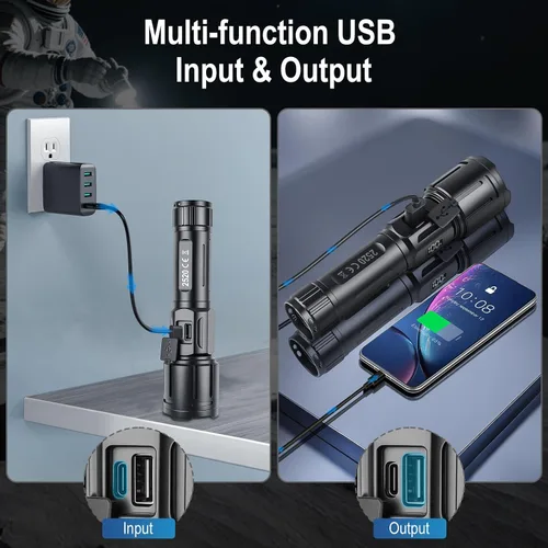 Miniatura 4 de Linternas recargables, linterna de bolsillo EDC de alto lúmenes con clip, 5 modos de luz de flash pequeña súper brillante potente para camping