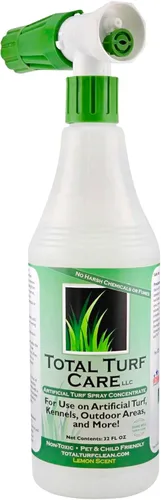 Total Turf Care - Eliminador de olores para exteriores, concentrado de 32 onzas con rociador de extremo de manguera, eliminador de olores de