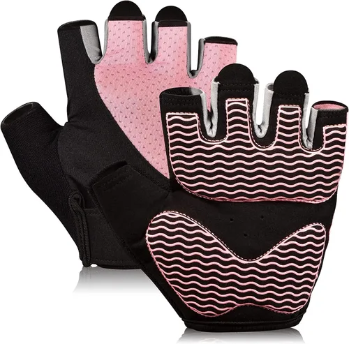 sunnex Guantes de entrenamiento para mujer – Guantes de levantamiento de pesas transpirables con acolchado de silicona antideslizante, guantes de