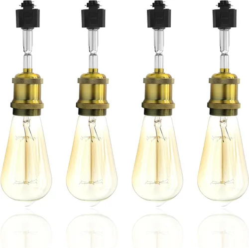 Cabezales de luz de pista E26 tipo H, cabezales de iluminación de riel de dirección, luces LED ajustables regulables para cocina, estilo retro