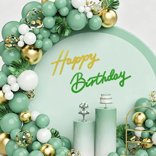 Miniatura 24 de TONIFUL Cartel de feliz cumpleaños para telón de fondo, pancarta de fieltro negro, incluye pegamento de puntos, perfecto para telón de fondo