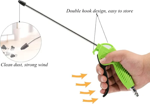 Miniatura 4 de Pistola de soplado de aire con boquilla en ángulo de 10 pulgadas de largo, pistola sopladora de polvo de alta presión para limpiar el polvo