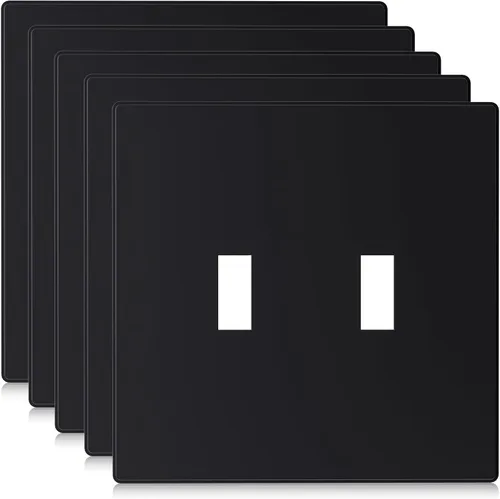 ELEGRP Placas de pared de palanca de 2 segmentos sin tornillos, cubierta frontal termoplástica irrompible de tamaño mediano para interruptor de Mate