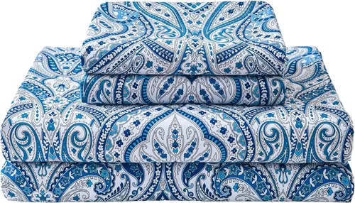 Miniatura 41 de Softan Sábanas de flores naranjas para cama de tamaño King, sábanas estampadas con estampado floral – Sábanas bajeras de microfibra suave