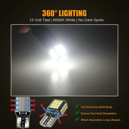 Miniatura 5 de 48-LEDs Launch T10 194 2825 Bombilla LED Blanca 6000K 12V Super Brillante 158 160 168 175 W5W 168NA 194NA Reemplazo para Luz Interior de Coche