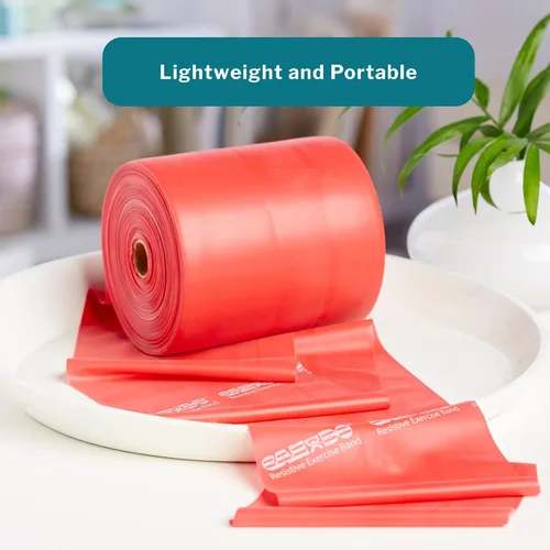 Miniatura 4 de McKesson Can Do - Banda de resistencia para ejercicio, bandas de entrenamiento para terapia física, color rojo, resistencia a la luz, 5 pulgadas x