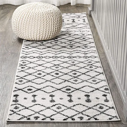 Miniatura 8 de JONATHAN Y Aksil - Alfombra marroquí Beni Souk negro/crema, 2 x 8 pies, bohemio, escandinavo, fácil limpieza para sala de estar, dormitorio, cocina