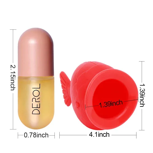 Miniatura 2 de Herramienta para rellenar los labios+conjunto de brillo de labios, dispositivo de aumento de labios en forma de pez, herramienta de boca de puchero