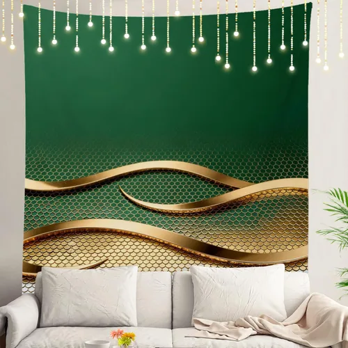 Miniatura 131 de Shrahala Tapiz de pared azul brillante, acuarela azul degradado para colgar en la pared, tapiz grande decorativo de fibra de poliéster, dobladillo