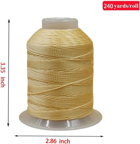 Miniatura 2 de Cuerda de seda torcida de poliéster de 0.039 in, 240 yardas, hilo de 3 capas para manualidades, macramé, colgantes, joyas, pulseras de la amistad